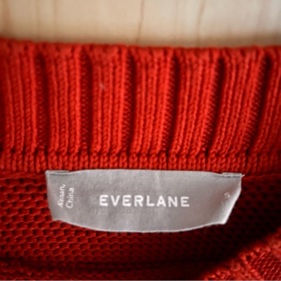 Everlane The Link-Stitch Crewneck Sweater in Rust - Picture 9 of 10